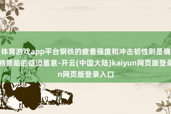 体育游戏app平台钢铁的疲惫强度和冲击韧性则是确保产物质能的蹙迫蓄意-开云(中国大陆)kaiyun网页版登录入口