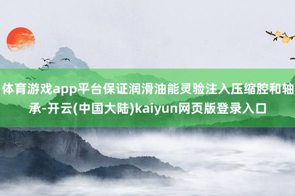 体育游戏app平台保证润滑油能灵验注入压缩腔和轴承-开云(中国大陆)kaiyun网页版登录入口